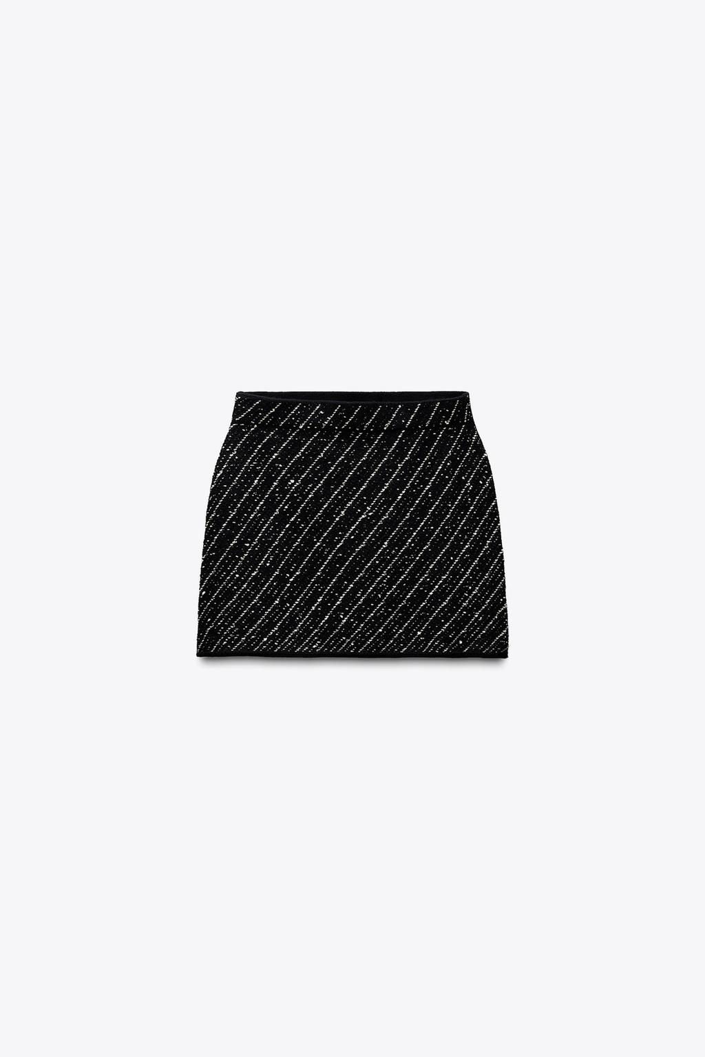 CONTRAST KNIT MINI SKIRT - Zara фото 6
