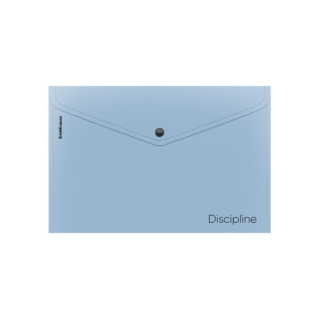 Цена за 12 шт. Папка-конверт на кнопке пластиковая ErichKrause Manga Words, A4, непрозрачный, голубой (в пакете по 12 шт.)