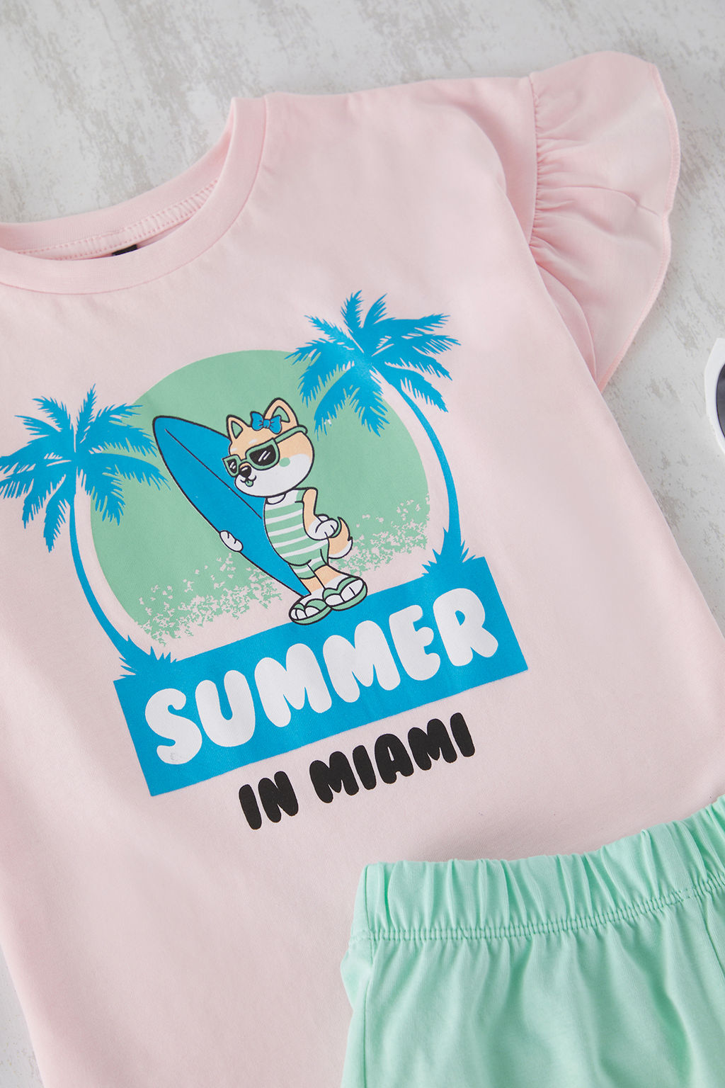 Pembe K?z Cocuk %100 Pamuk Bask?l? F?rf?r Detayl? Orme Pijama Tak?m? TKDSS25PT00025 - Trendyolmilla фото 2