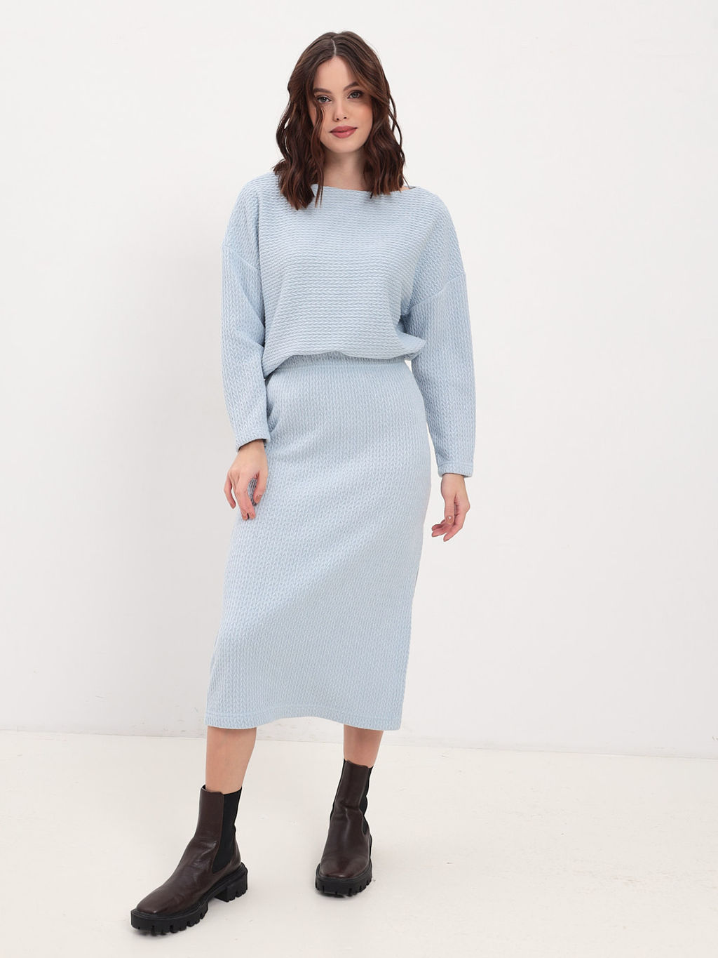 Юбка трикотажная KATHARINA KROSS KK-SKT-006Kn-голубой  фото 6