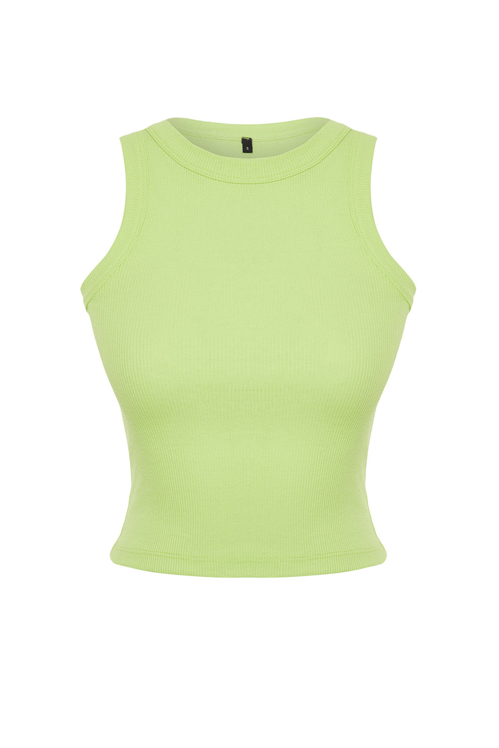 Neon Yesil Halter Yaka Fitilli Esnek Orme Atlet TWOSS24AL00047 - Trendyolmilla фото 7