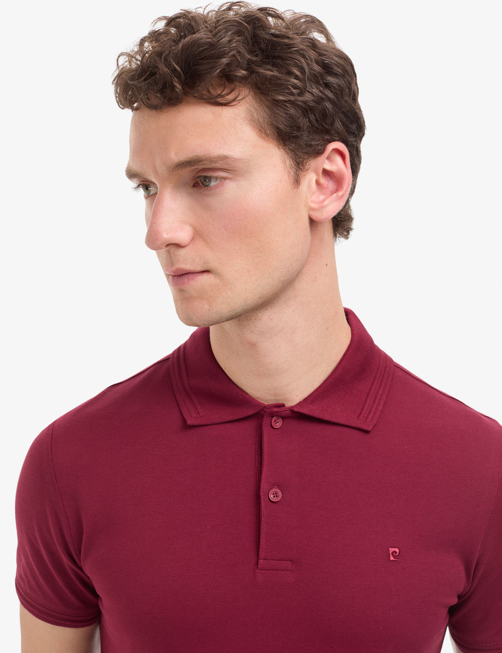Bordo Slim Fit %100 Pamuk K_vr_lmaz D__meli Polo Yaka Basic Ti__rt