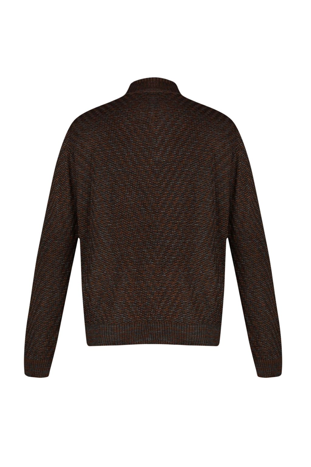 TRENDYOL MAN Kahverengi Slim Fit Dar Kesim Yar?m Bal?kc? Yaka Fermuarl? Triko Kazak TMNAW23KZ00175 - Trendyolmilla фото 8