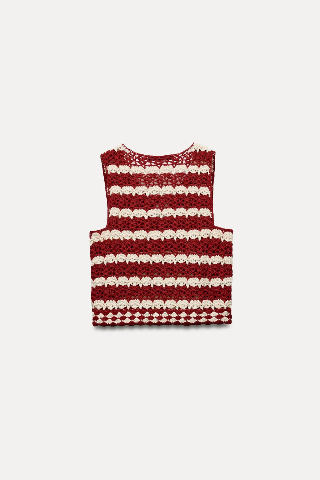 KNIT CROCHET TOP WITH CUT-OUT - Zara фото 6
