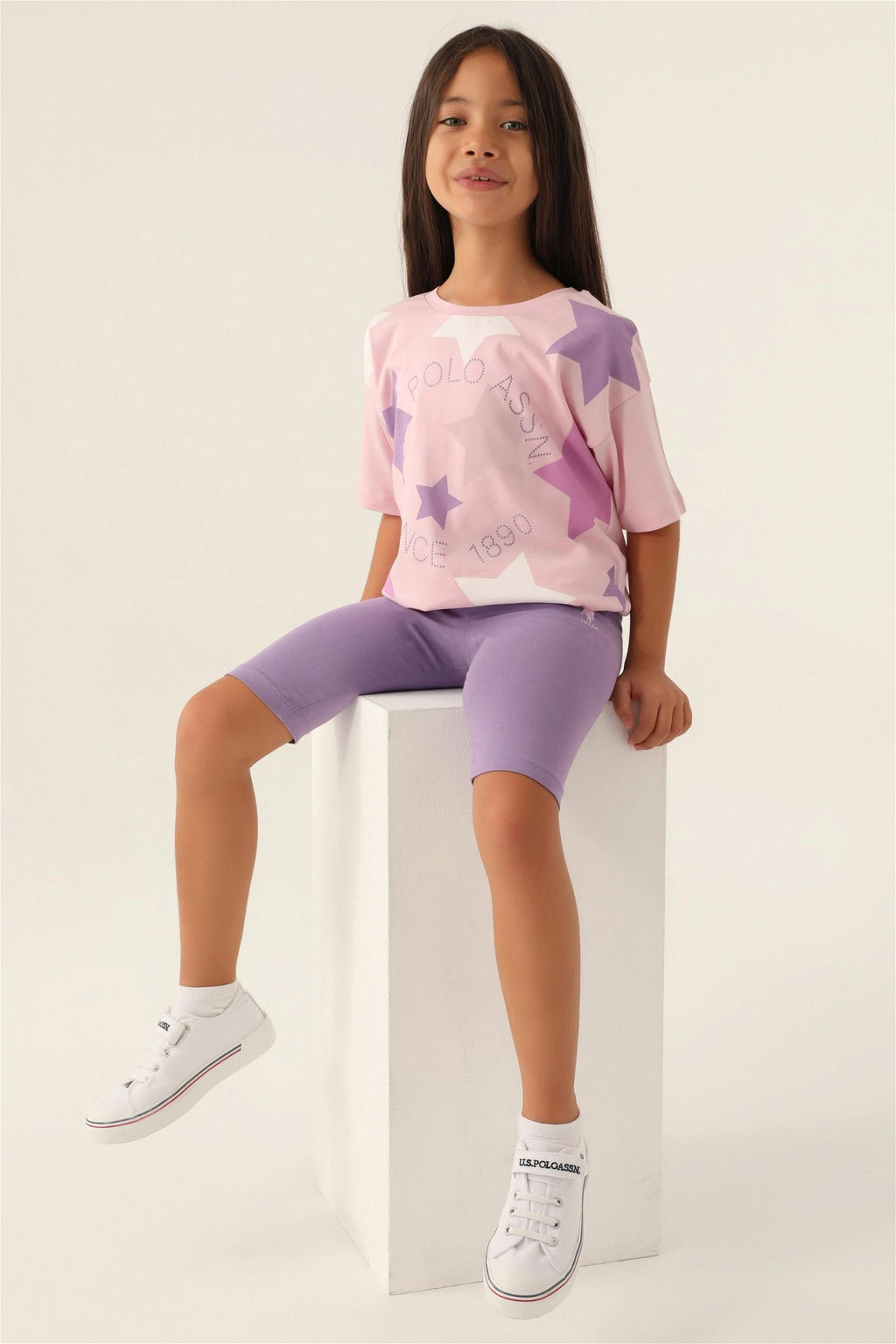 Пижамный комплект пудрово-розового цвета для девочки - U.s. polo assn фото 2