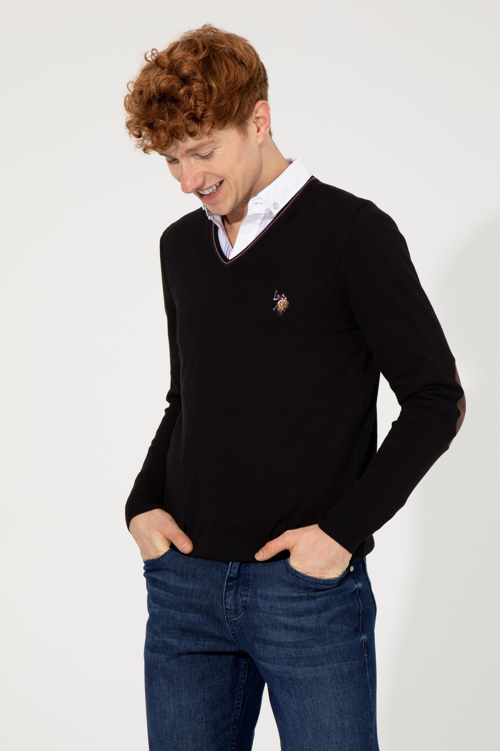 Мужской черный трикотажный свитер Basic - U.s. polo assn фото 13