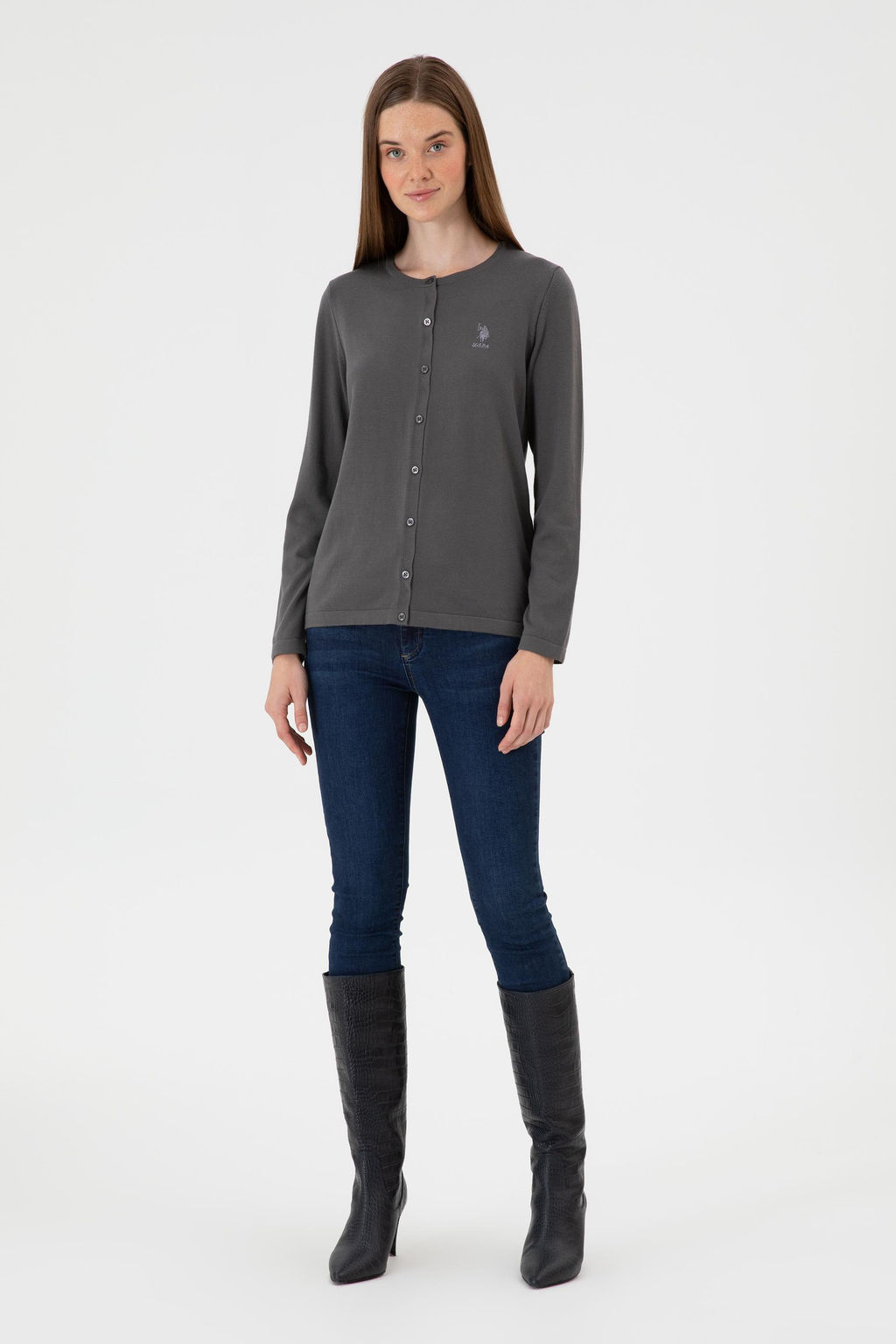 Kad_n Gri Basic Triko H_rka - U.s. polo assn фото 4