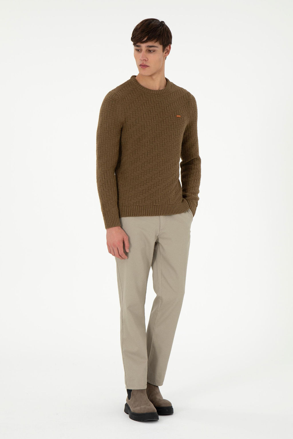 Мужские брюки из плотной ткани светло-хаки Неожиданная скидка в корзине - U.s. polo assn фото 7