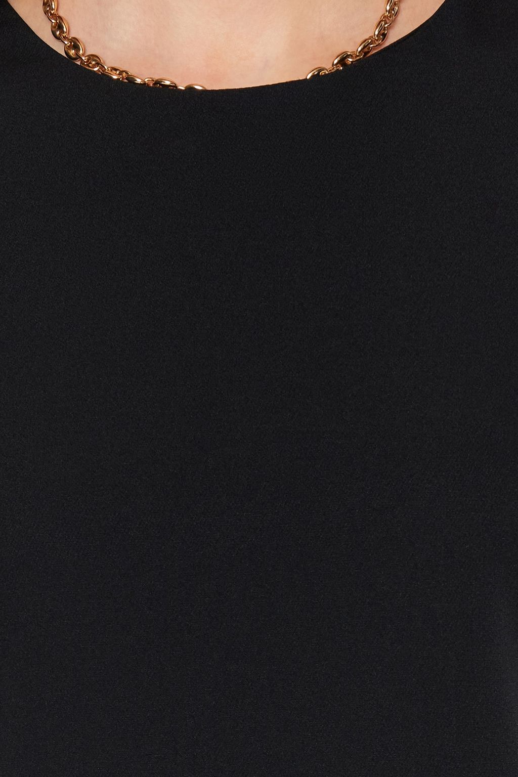 TRENDYOLMILLA Siyah Duz Kesim Kolsuz Bisiklet Yaka Mini Dokuma Elbise TWOSS19FG0063 фото 11