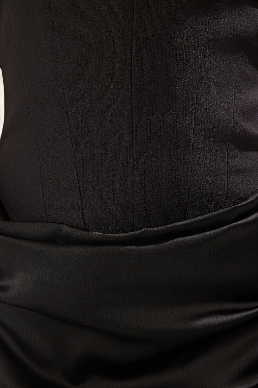 Siyah Straplez Dokuma Uzun S?k Mezuniyet/Balo Abiye Gece Mezuniyet Elbisesi TPRAW25EL00195