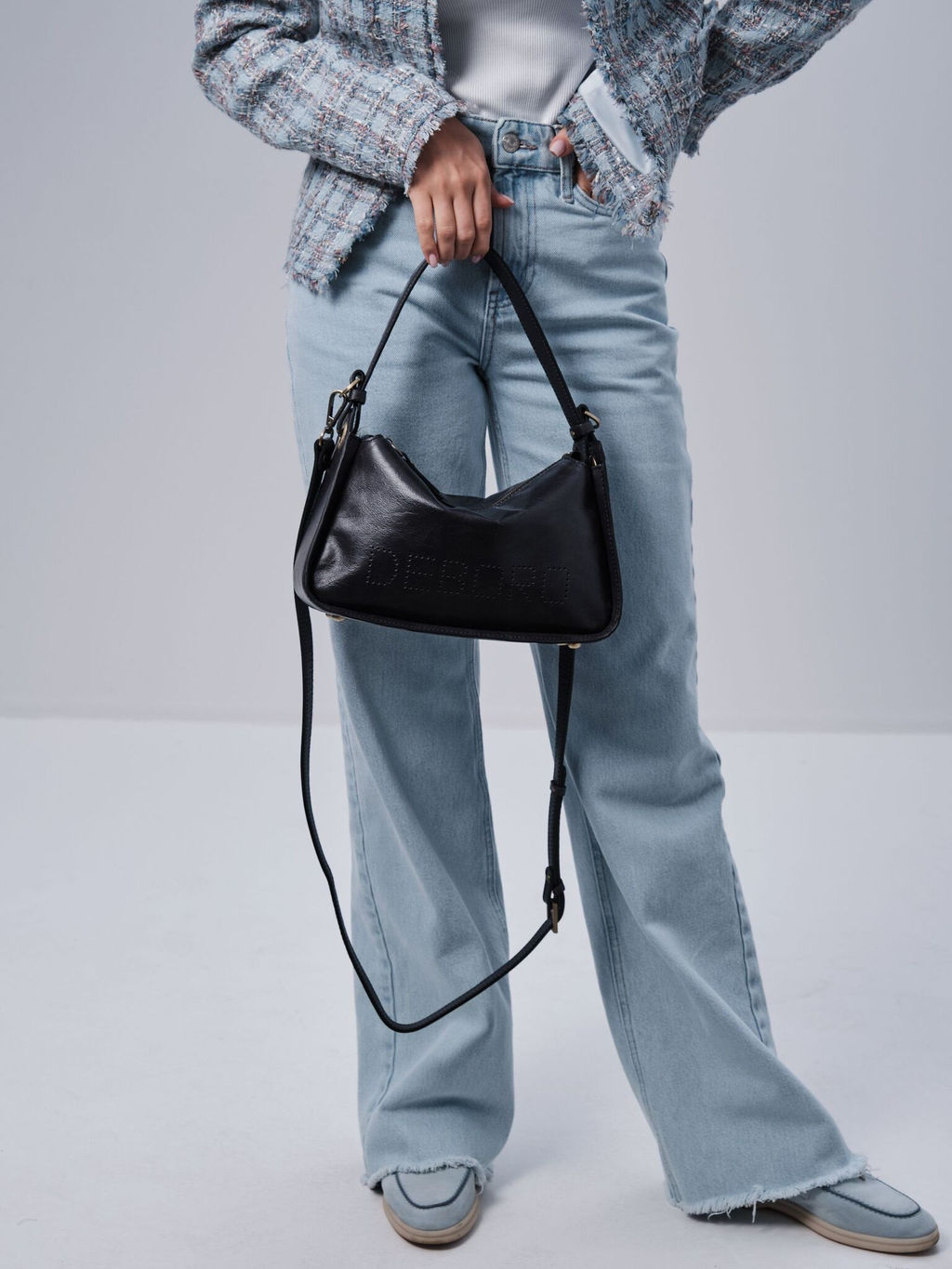 Сумка кожаная на плечо Deboro 30790 винтаж/дипвайтер