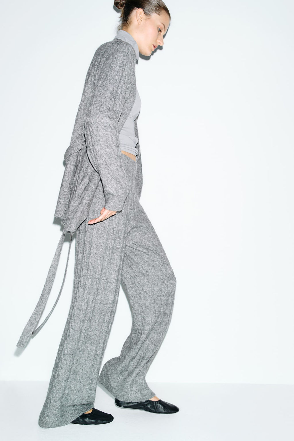 MAMA Pantalon en punto trenzado Before & After - H&m фото 3