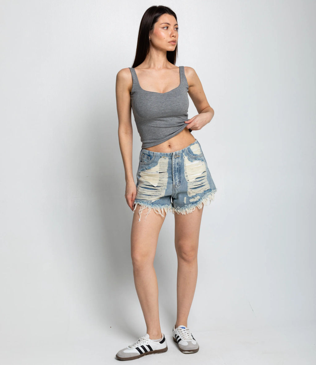 Топ #КТ323 (5), серый меланж