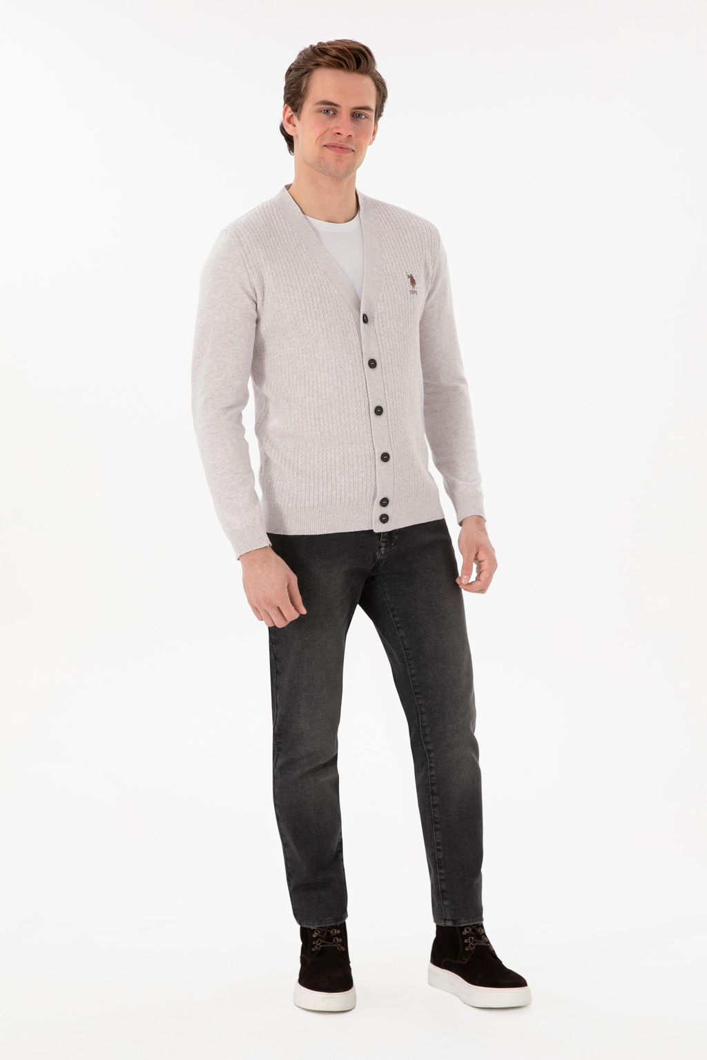 Мужской камень Melanj Basic Knitwear Cardigan Cardigan Скидка в корзине - U.s. polo assn фото 4