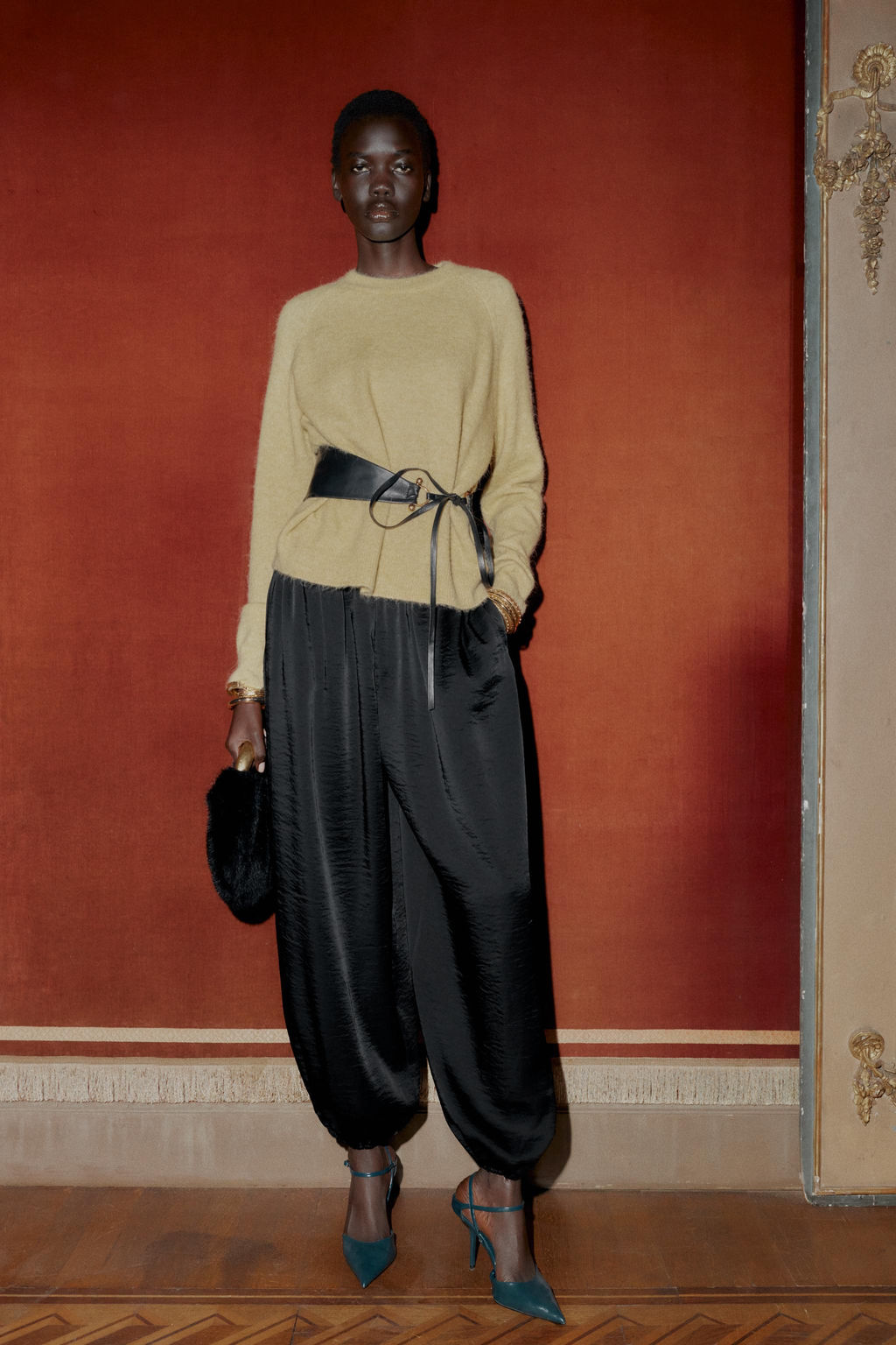 SATIN BALLOON TROUSERS