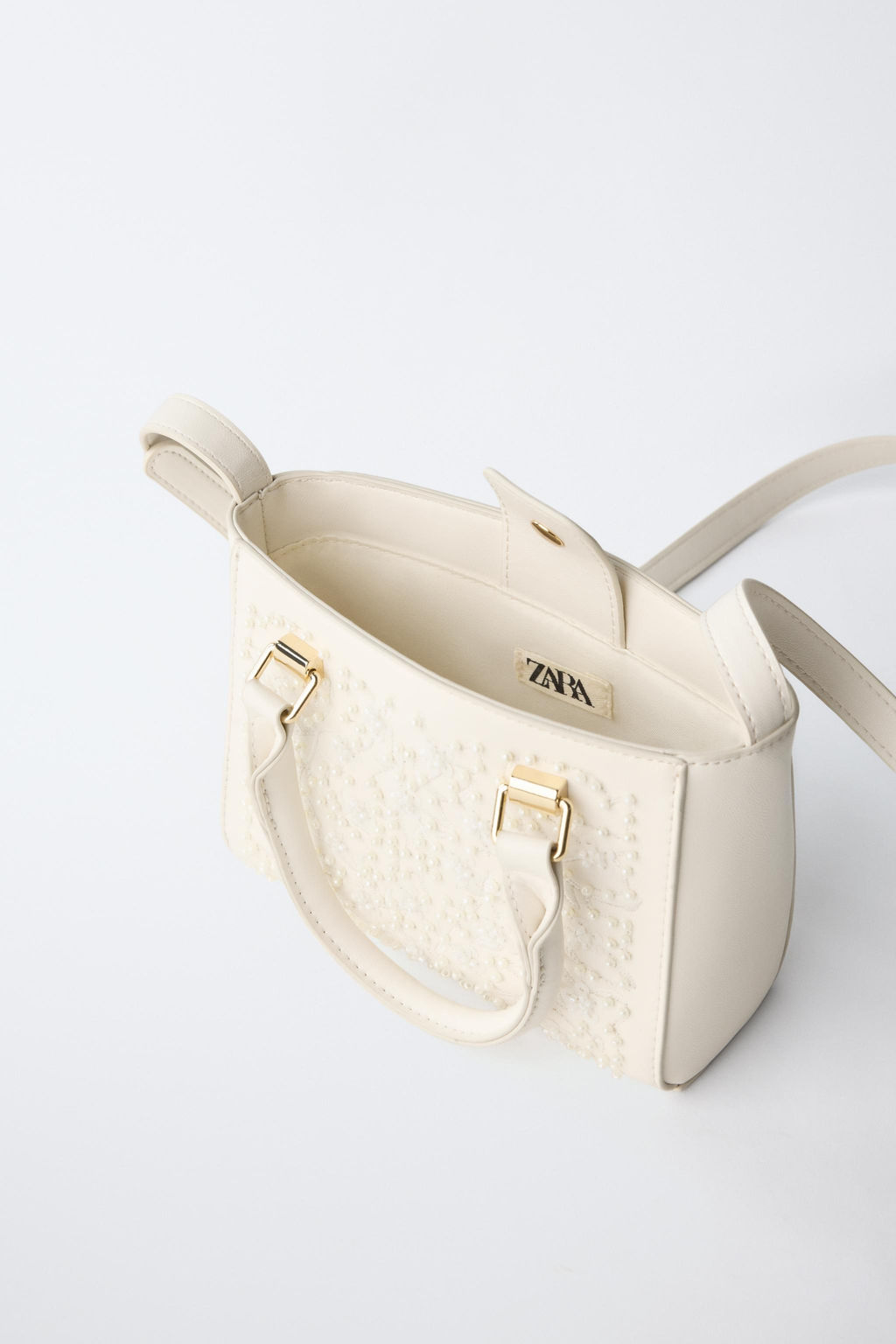 BOLSO BANDOLERA PERLITAS / Blanco - Zara фото 4