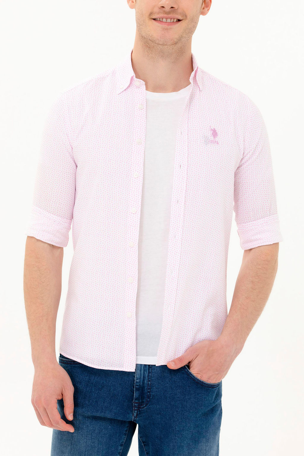 U. S. Polo Assn / Мужская рубашка с длинным рукавом Magnolia - U.s. polo assn фото 15