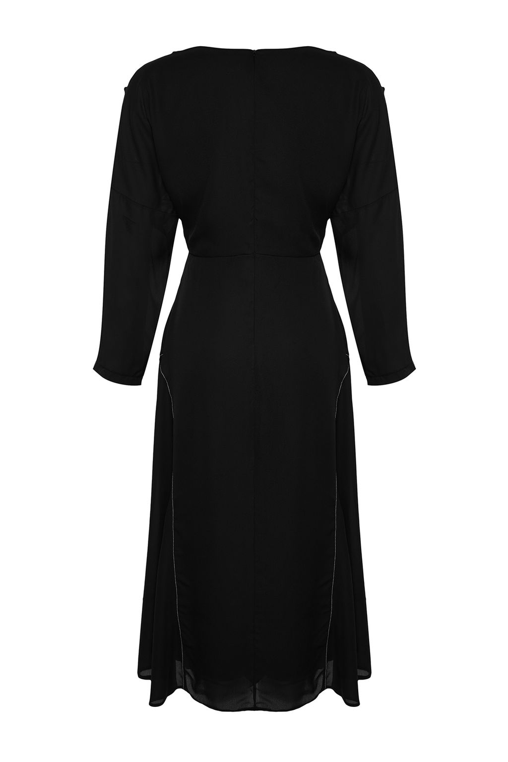 Trendyolmilla Limited Edition Siyah A Kesim Dikis Detayl? Dokuma Elbise TWOAW24EL00866  фото 8