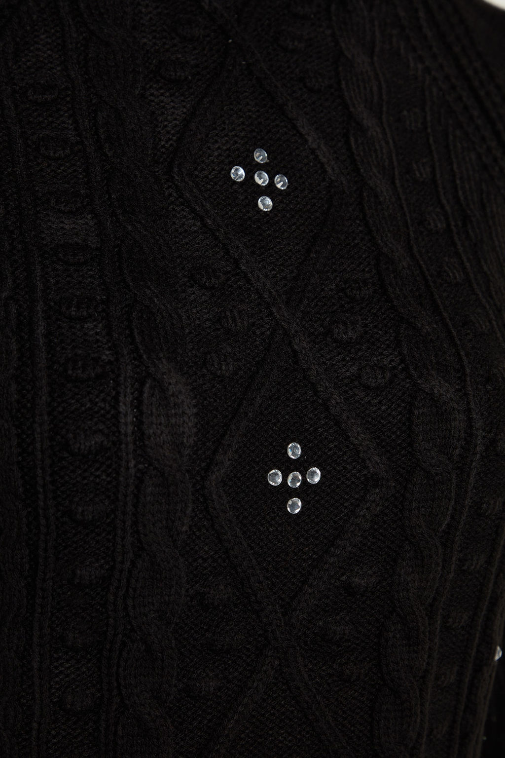 Siyah Cift Tarafl? Kullan?labilen Triko Kazak-H?rka TWOAW24KZ00144