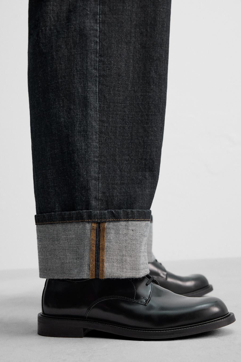 LIMITED EDITION RELAXED FIT TURN-UP JEANS - Zara фото 6