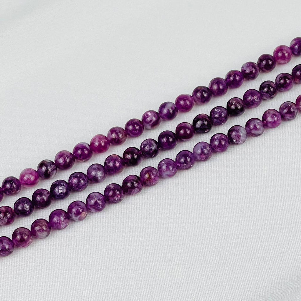 Бусины для украшений из Лепидолита (60 бусин) 39 см