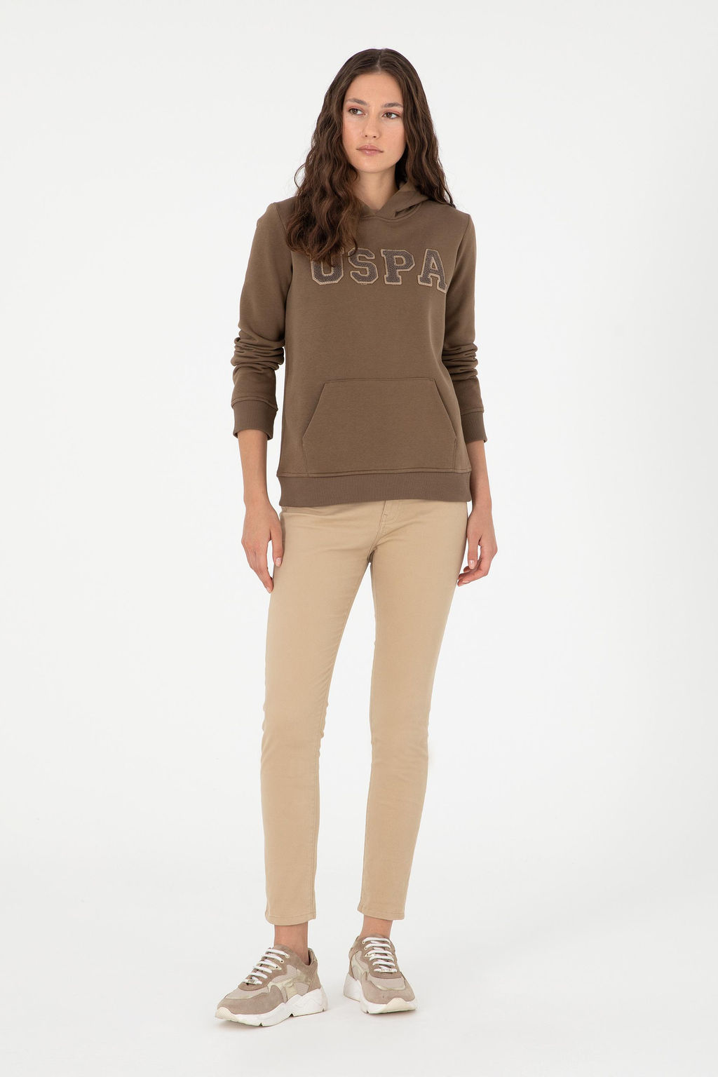 Женские брюки песочного цвета из парусины Неожиданная скидка в корзине - U.s. polo assn фото 3