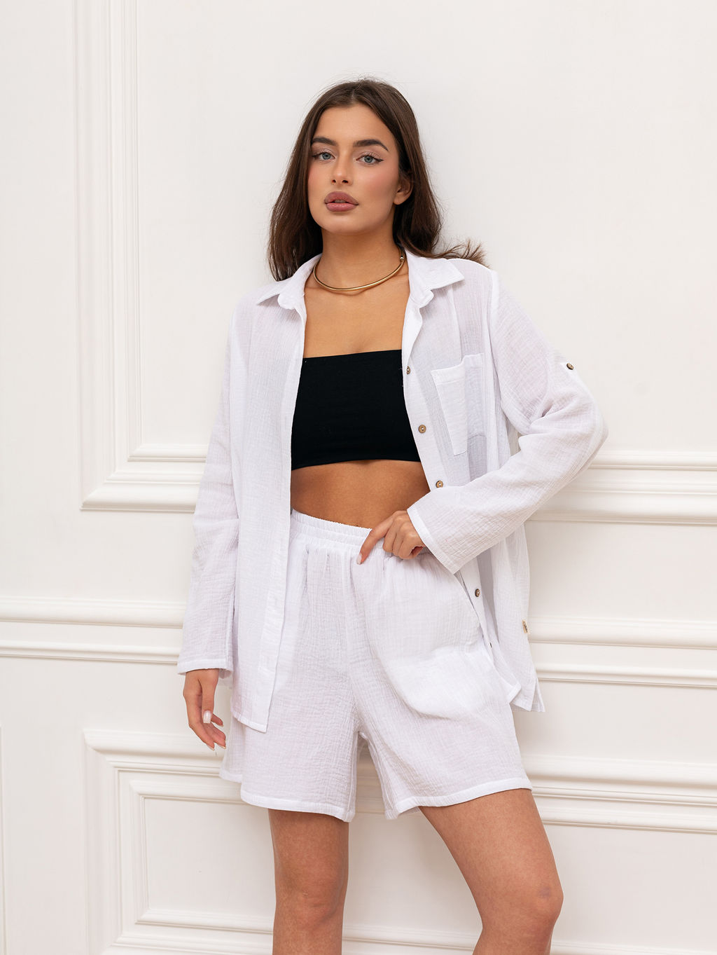 Комплект женский Муслин Белый М-133КП MODAMICA