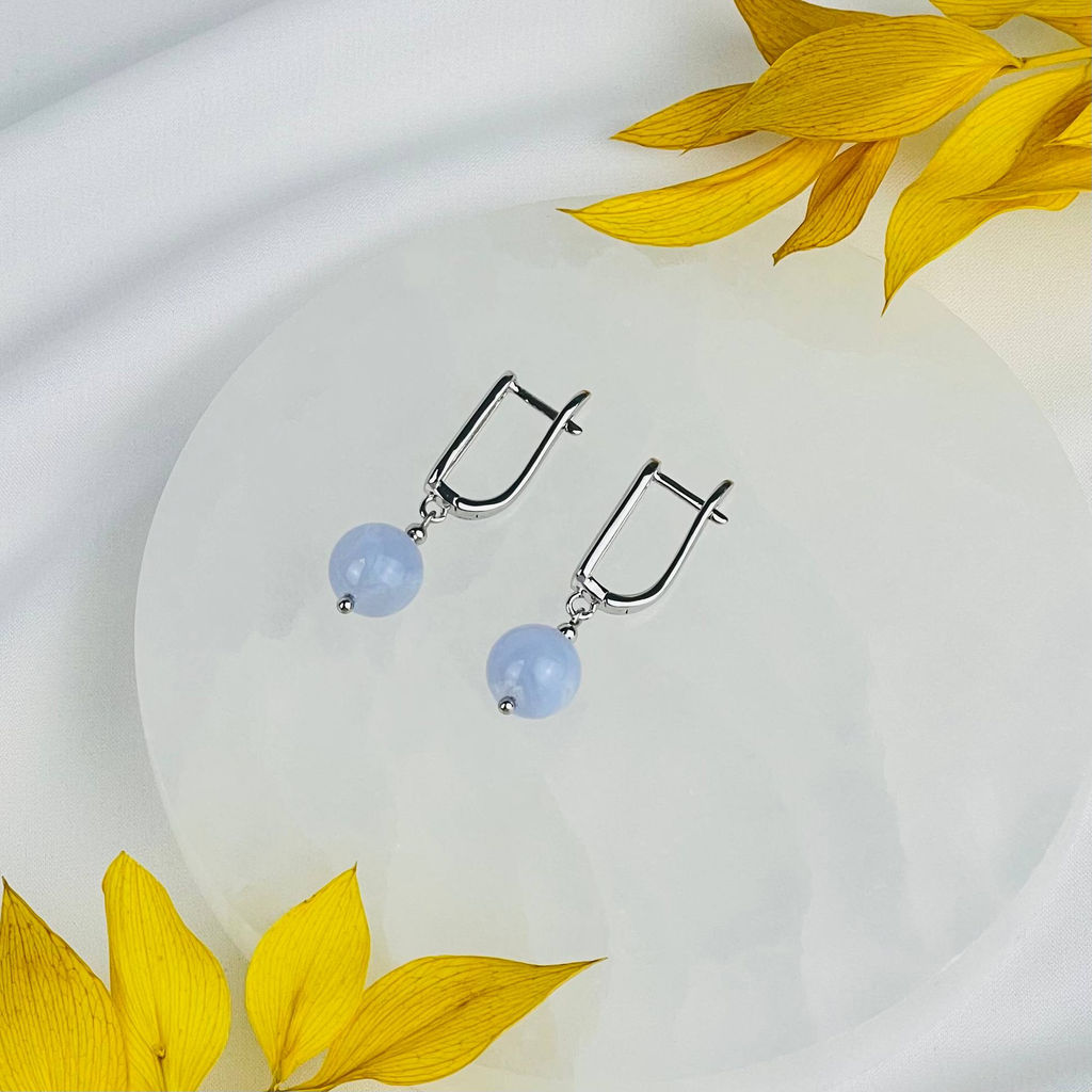 Серьги из Голубого агата - Радуга самоцветов фото 2