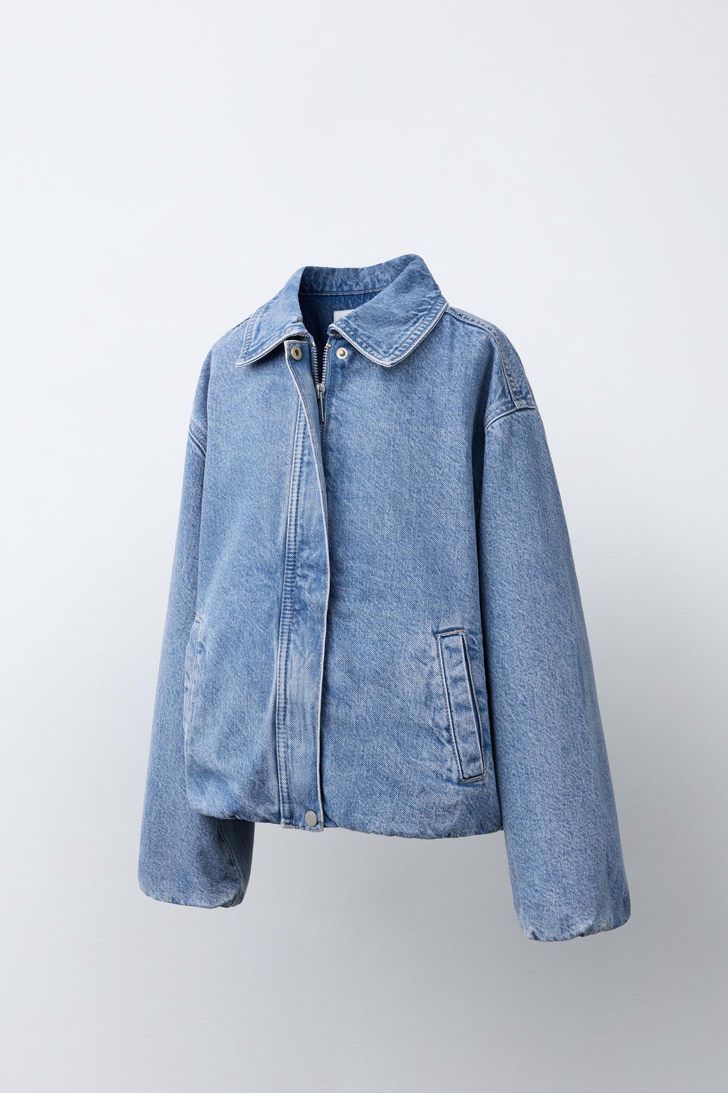 CAZADORA BOMBER DENIM / Azul