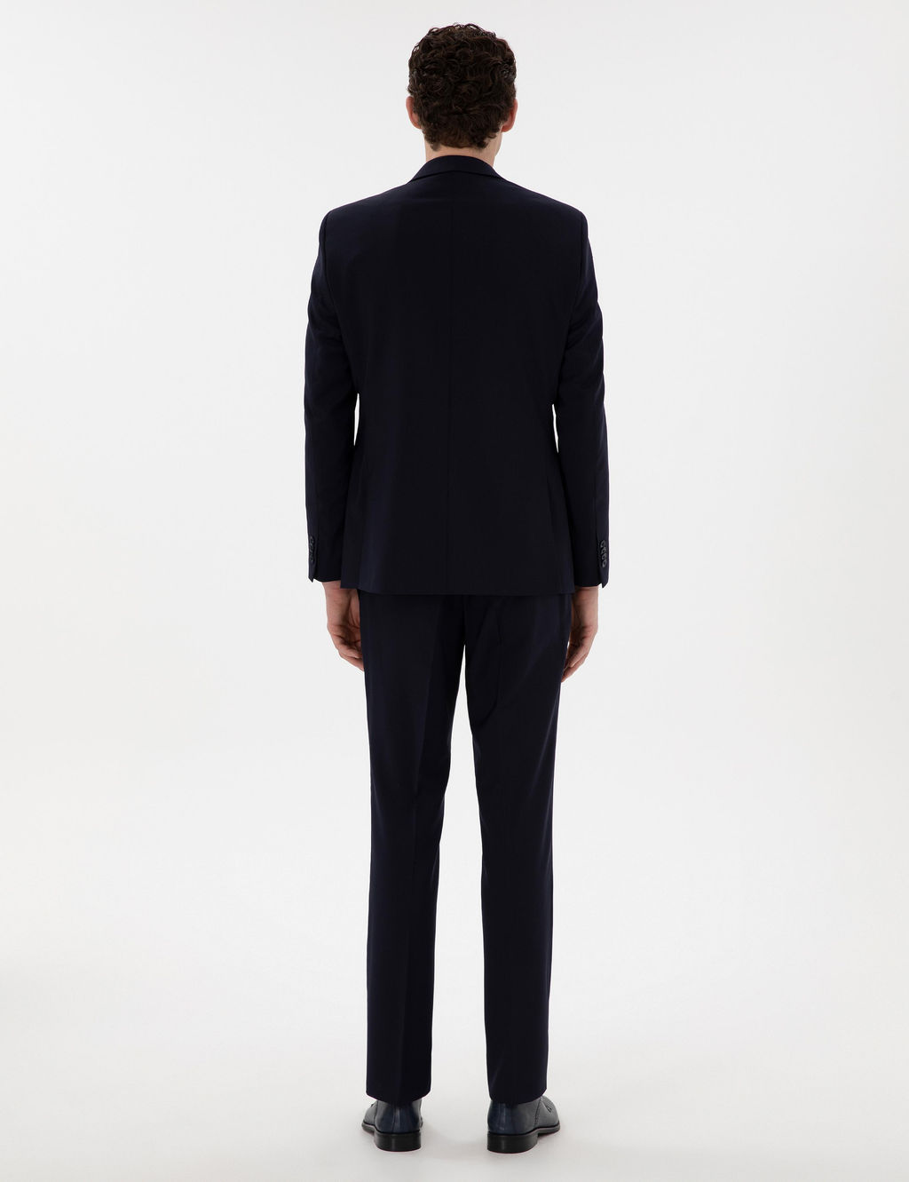 Lacivert Slim Fit Y_n Tak_m Elbise