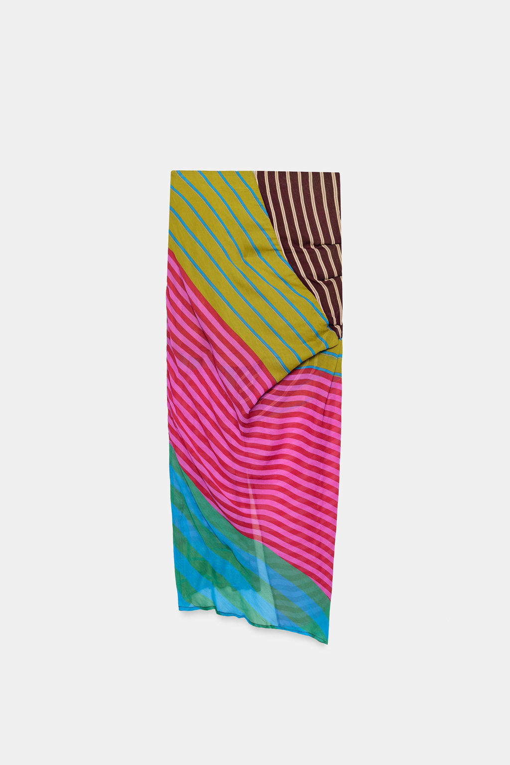 FALDA PAREO DRAPEADA ESTAMPADO RAYAS / Multicolor - Zara фото 8
