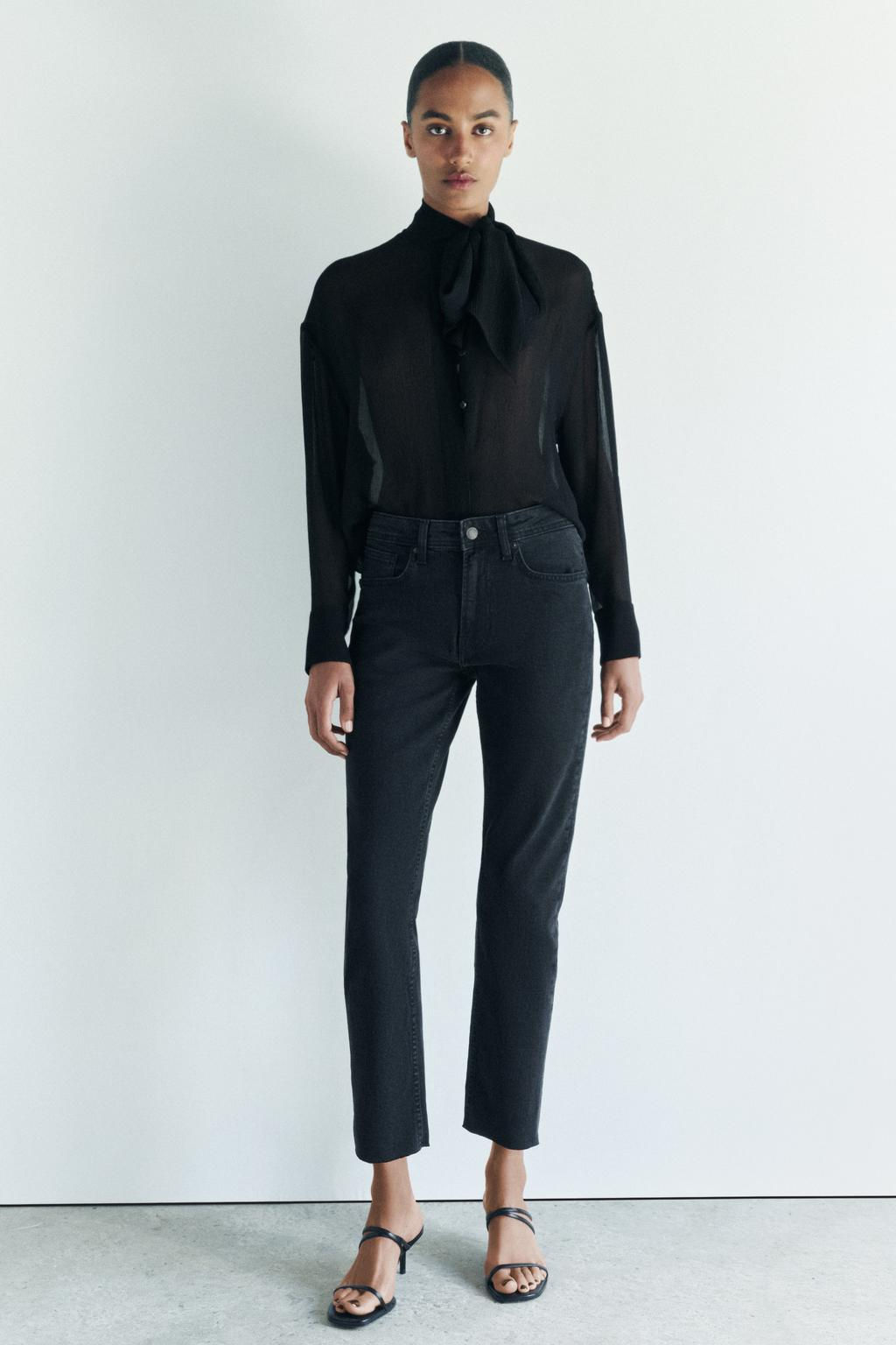 ZW COLLECTION RELAXED SLIM FIT MID-RISE JEANS - Zara фото 12