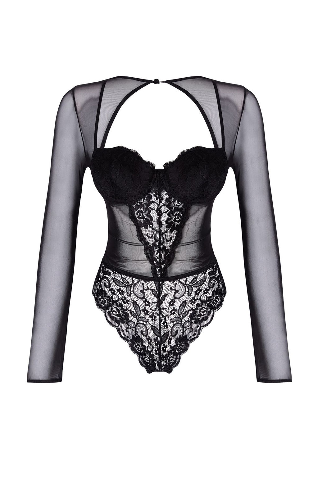 TRENDYOLMILLA Siyah Dantelli Cut Out/Pencere Detayl? Kapl? Orme Body THMAW25BD00003  фото 2