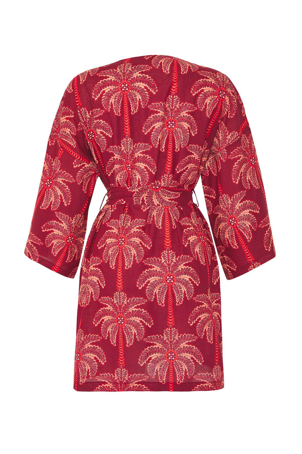 Palmiye Desenli Dokuma Midi 100% Pamuk Plaj Kimono&Kaftan TBESS25KM00029 - Trendyolmilla фото 6