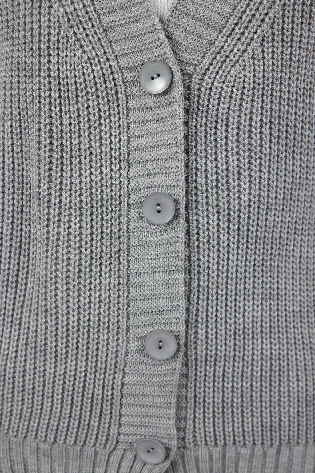 Gri Basic V Yaka Triko H?rka TWOAW24HI00383