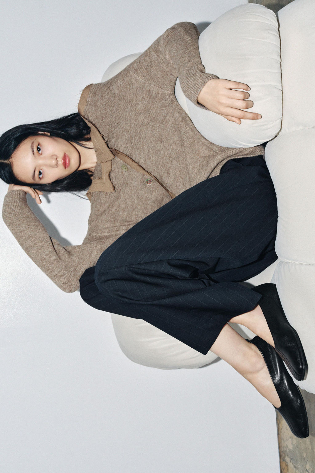SQUARE TOE LEATHER BALLERINAS
