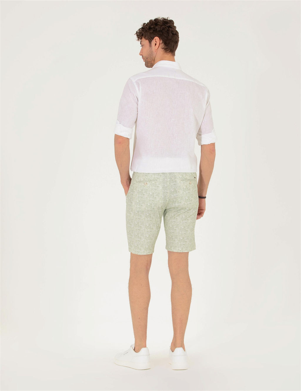 Haki Slim Fit Bermuda _ort