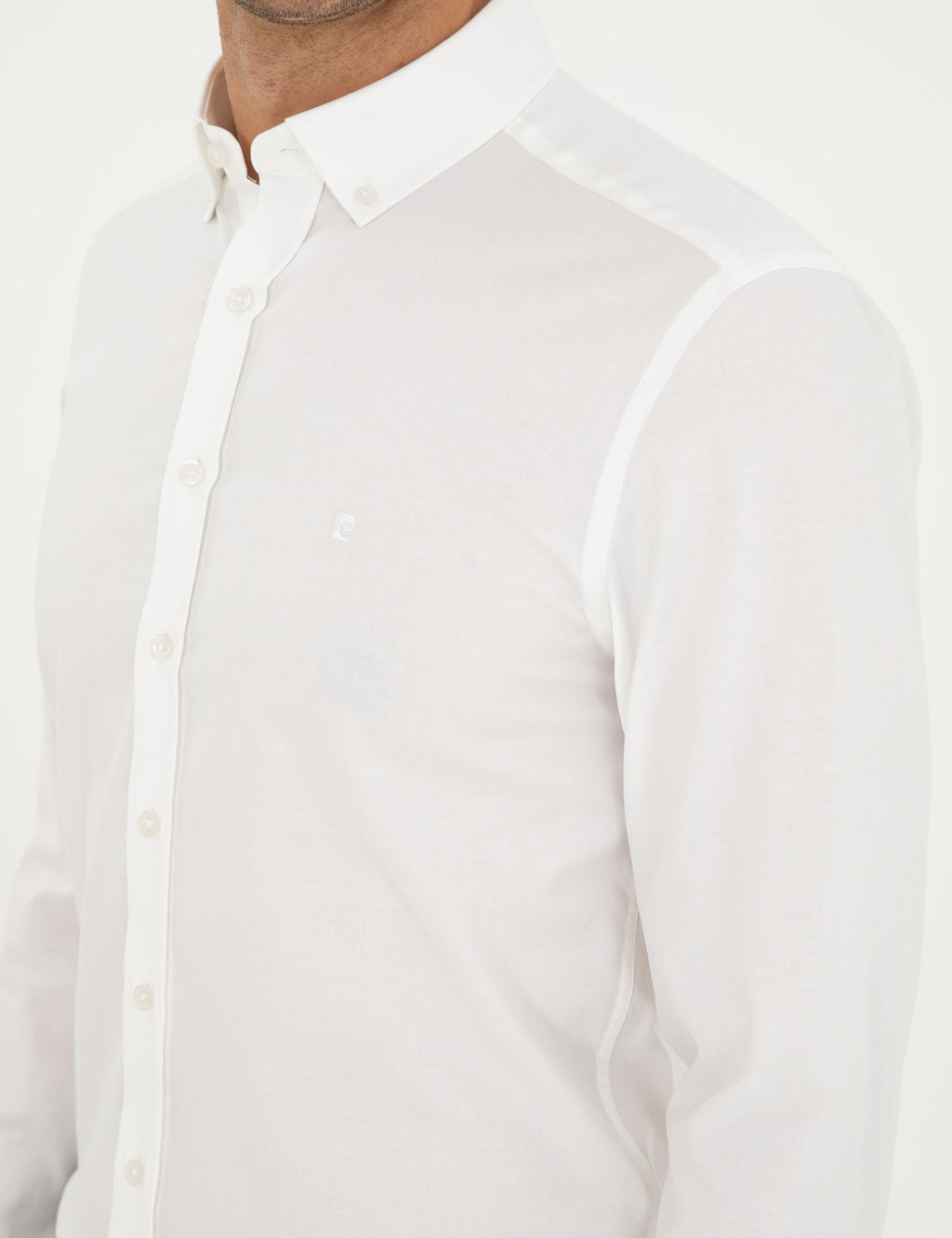 Beyaz Slim Fit Uzun Kollu G_mlek
