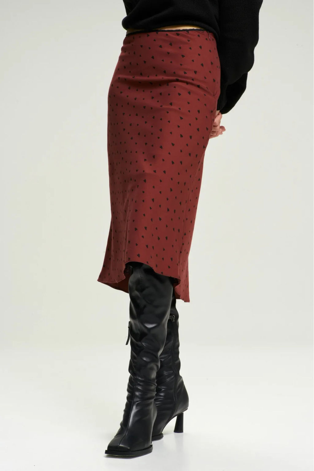 Юбка с тесьмой с сердечком Wine - Erist store фото 5