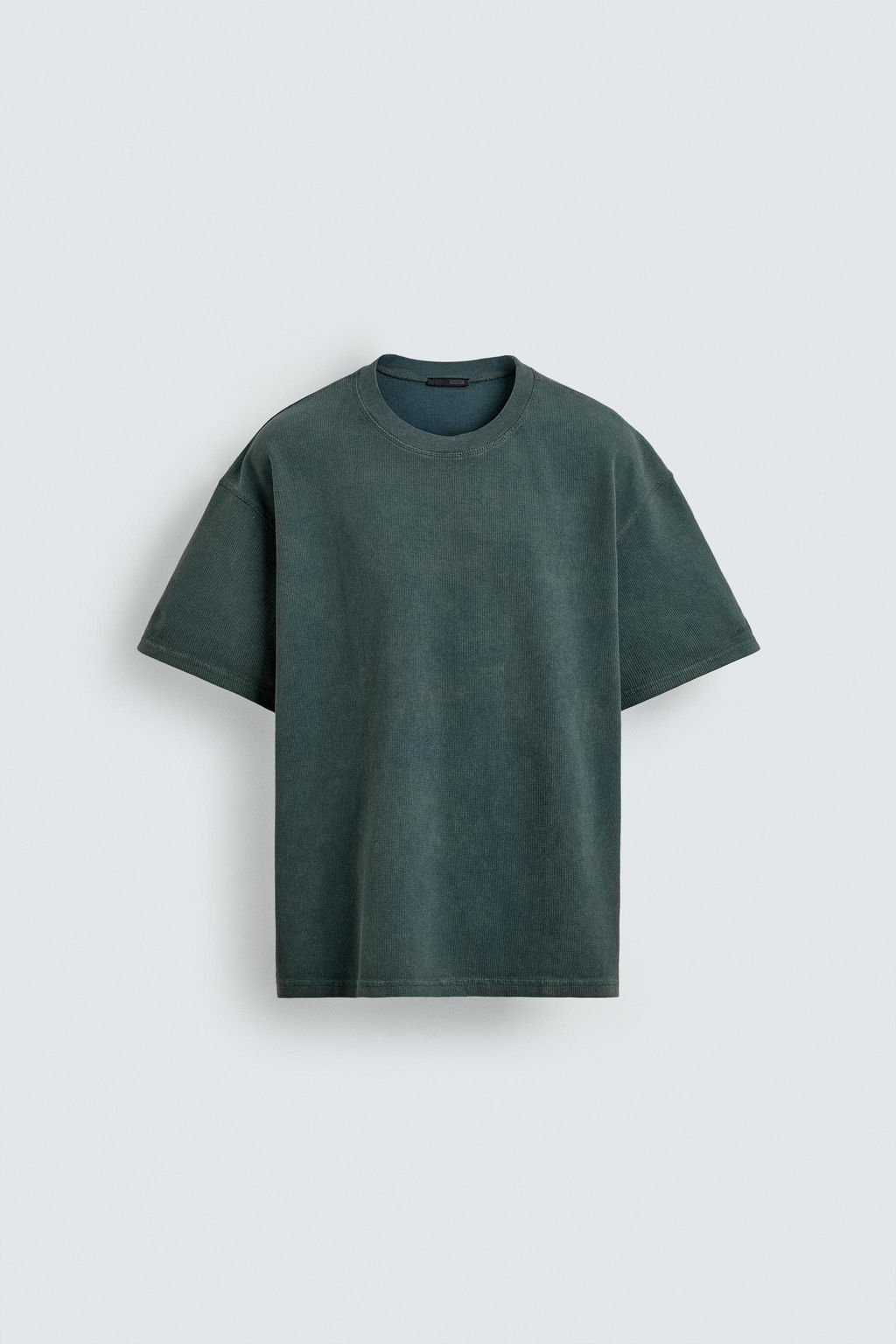 CAMISETA LAVADA ESTRUCTURA WAFFLE / Verde