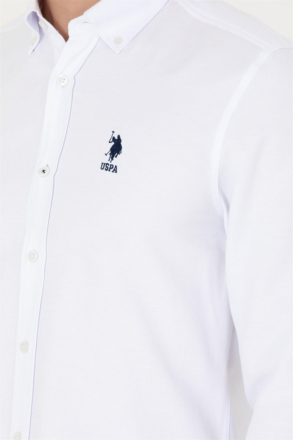 U. S. Polo Assn Мужская белая базовая рубашка с длинным рукавом - U.s. polo assn фото 14