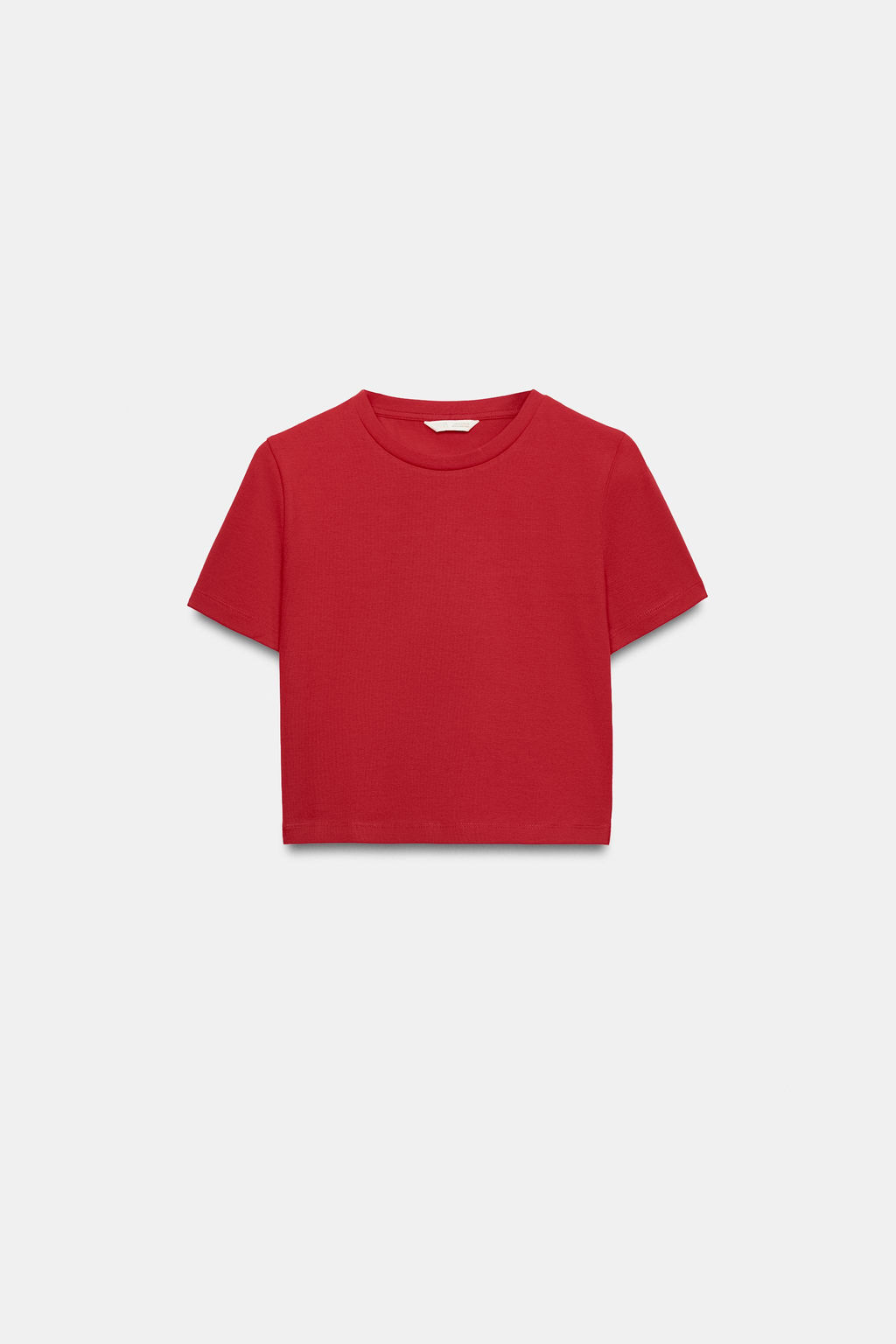 CAMISETA CROPPED MANGA CORTA / Rojo - Zara фото 3