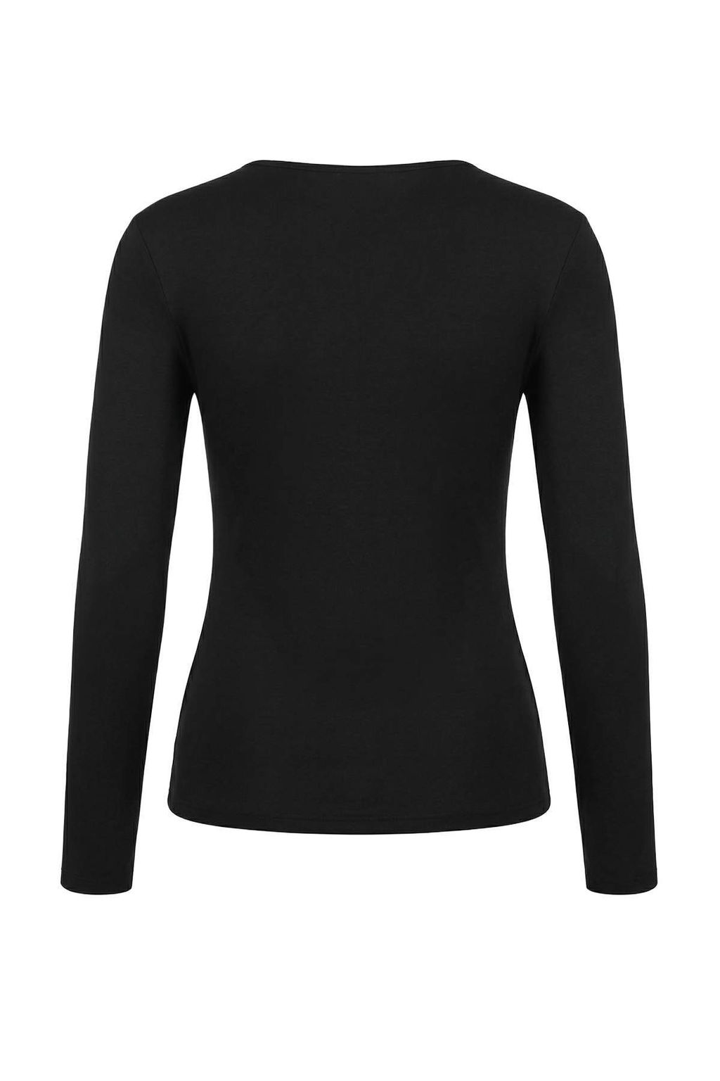 Siyah Fitted/Vucuda Oturan Uzun Kollu Pencere Detayl? Premium Yumusak Orme Bluz TWOSS26BZ00247