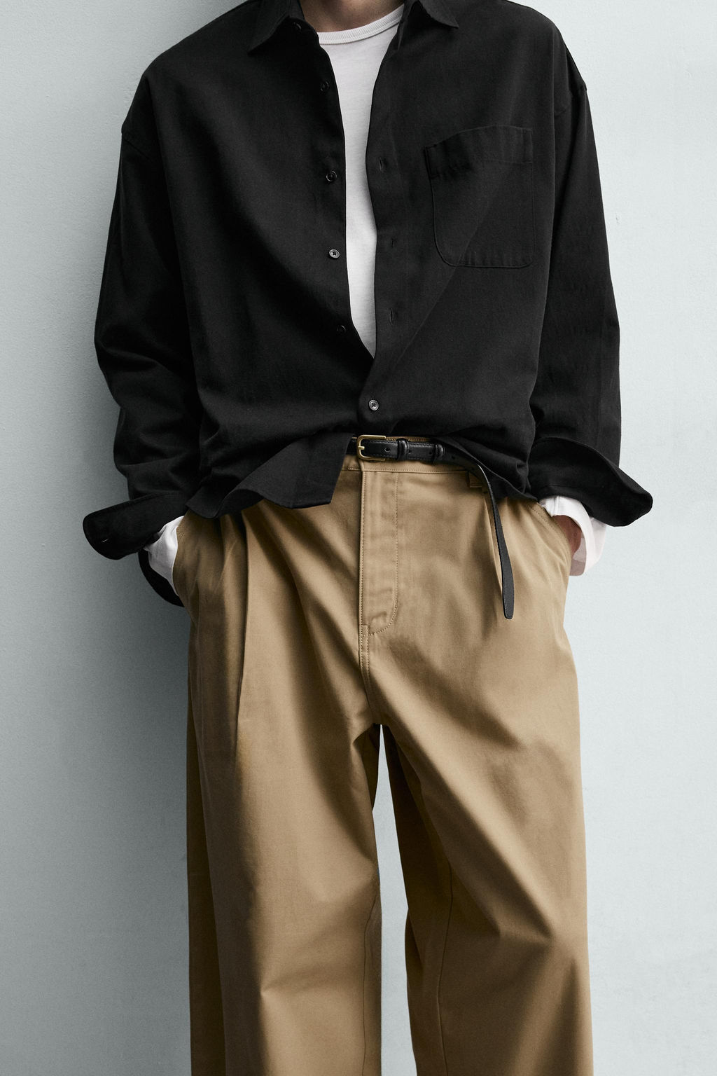 PANTAL?N WIDE FIT PLIEGUES / Beige - Zara фото 6