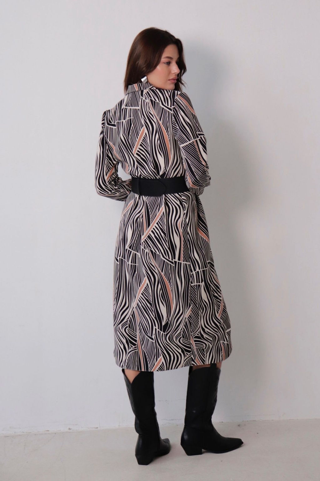 Платье-рубашка с английским воротником принт - Martichelli фото 225