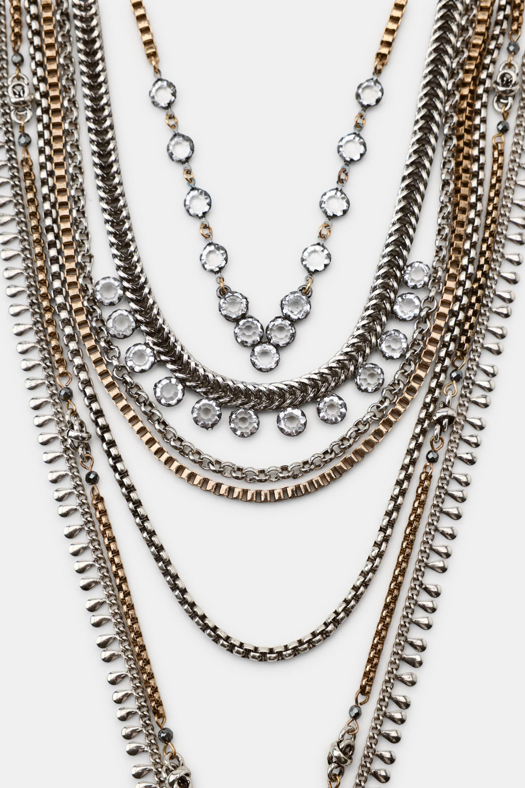 COLLAR COMBINADO ABALORIOS BRILLOS / Oro / Plata - Zara фото 3