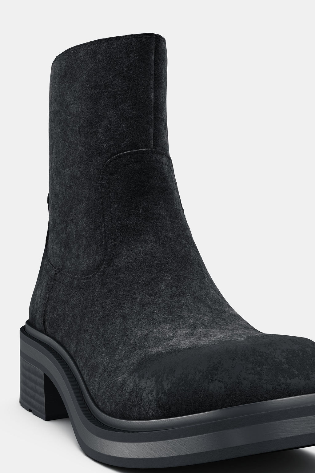 LEATHER ANKLE BOOTS WITH SQUARE TOE