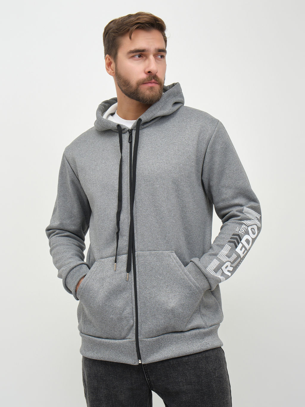 Толстовка муж. Дэнди 3-х нитка начес серый