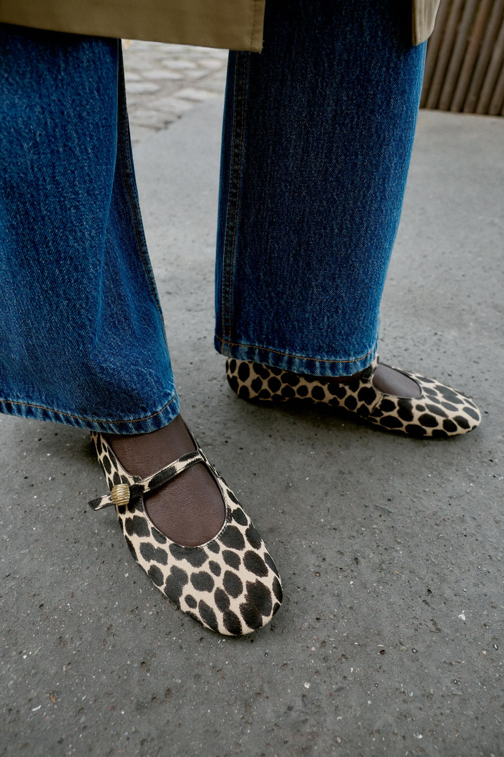 PRINTED LEATHER BALLET FLATS - Zara фото 3