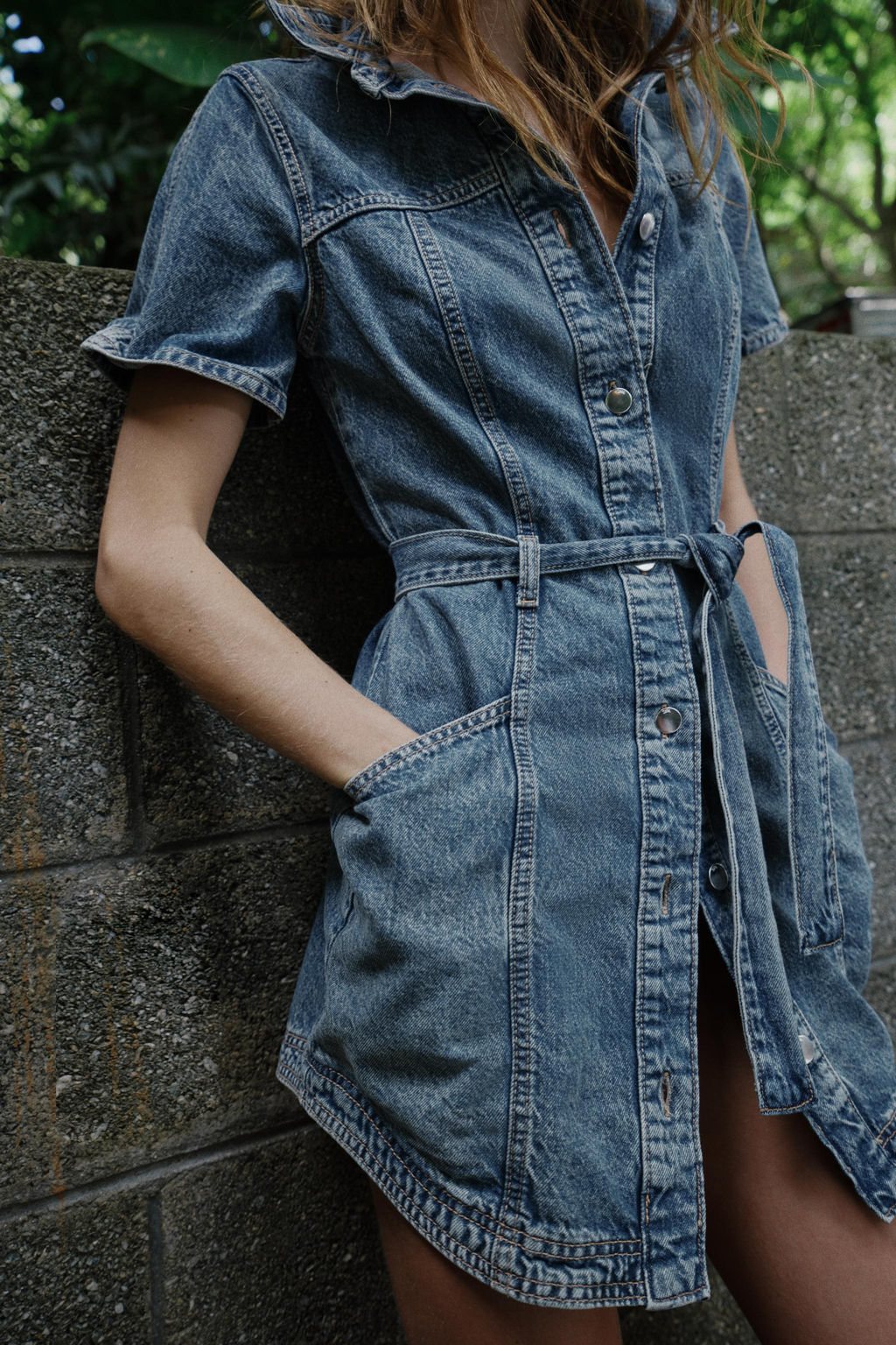 VESTIDO Z1975 MINI DENIM CINTUR?N / Azul - Zara фото 6